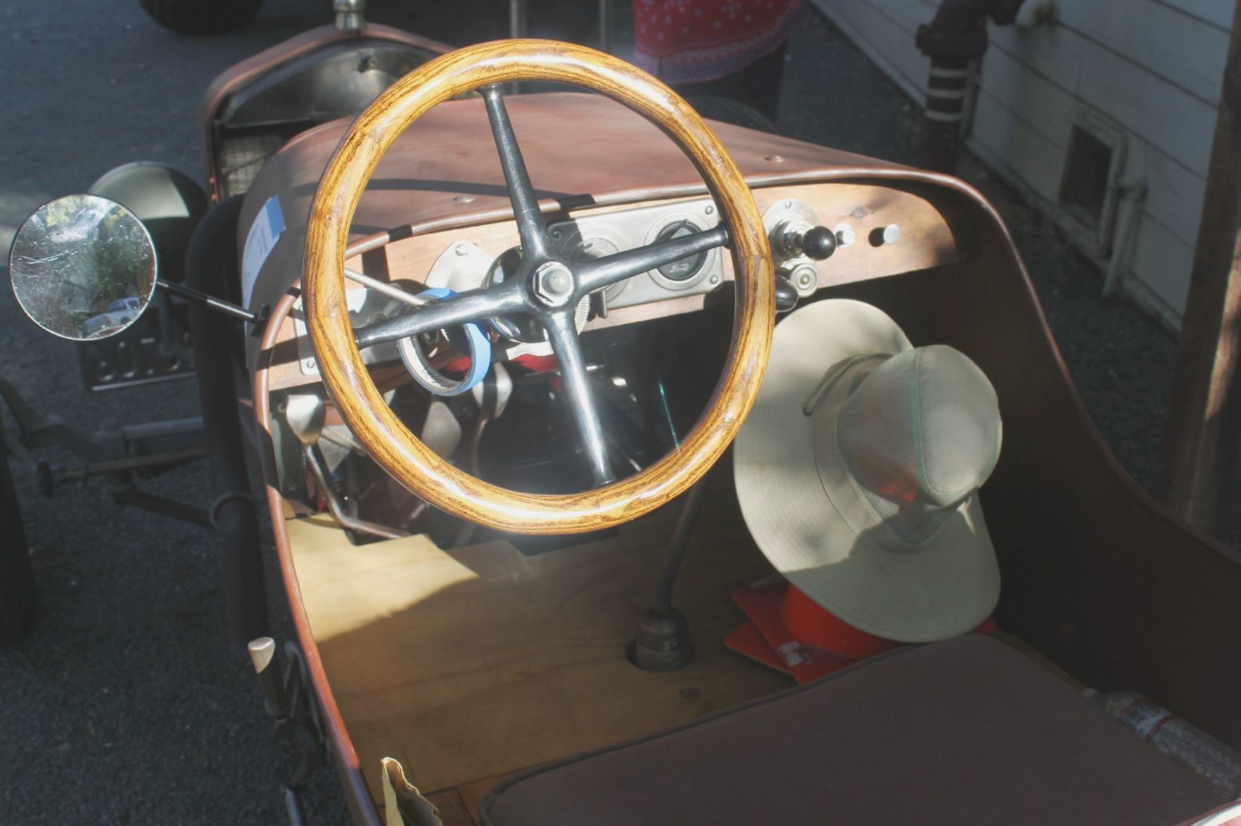 Wooden steering wheel from a Ford Model T
